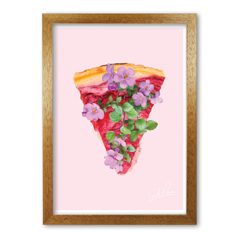 Cherry Pie Floral Food Porn - Painting, Honey Oak Frame, 60 cm H x 42 cm W x 5 cm D