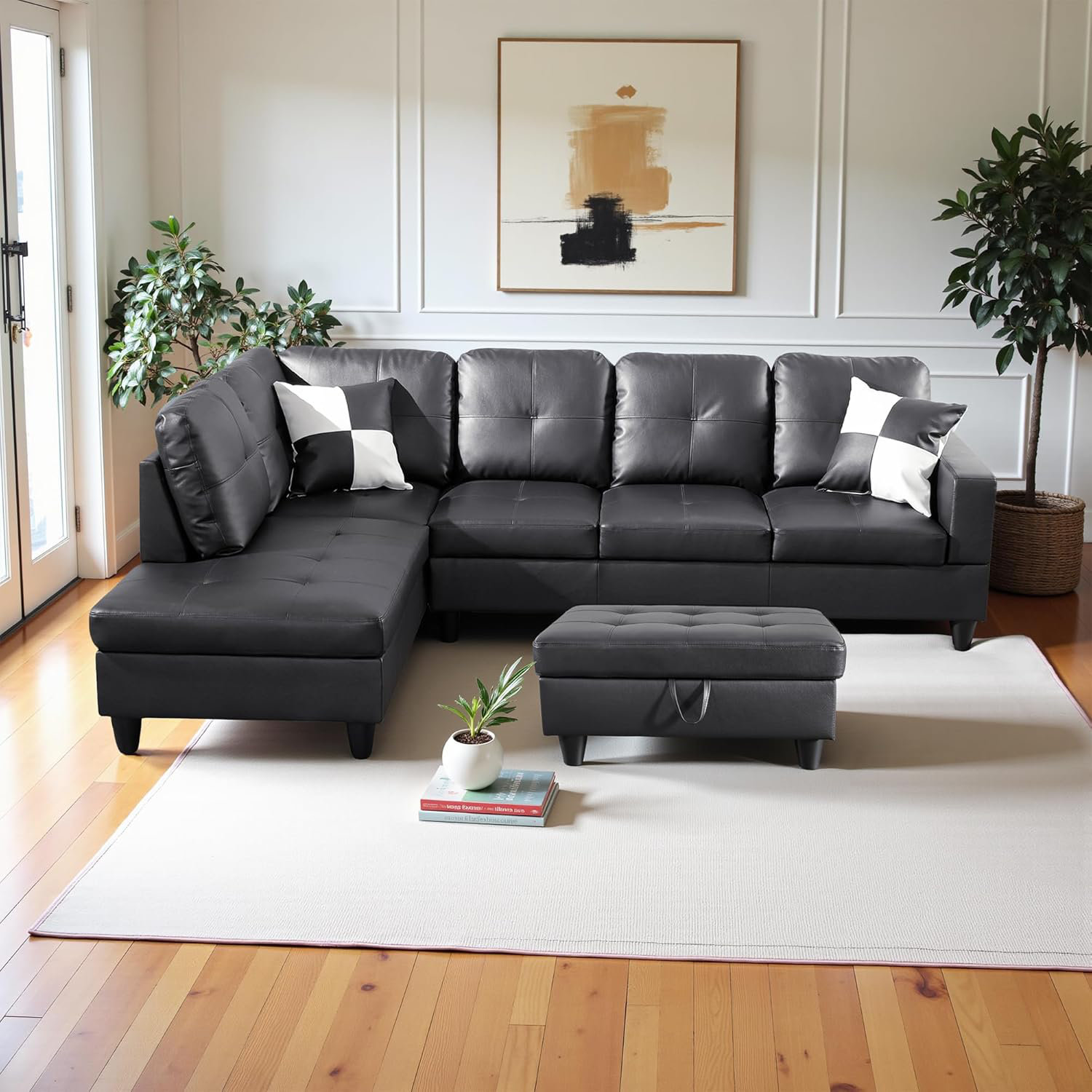 Ebern Designs 3 - Piece Faux Leather Sectional - Wayfair Canada