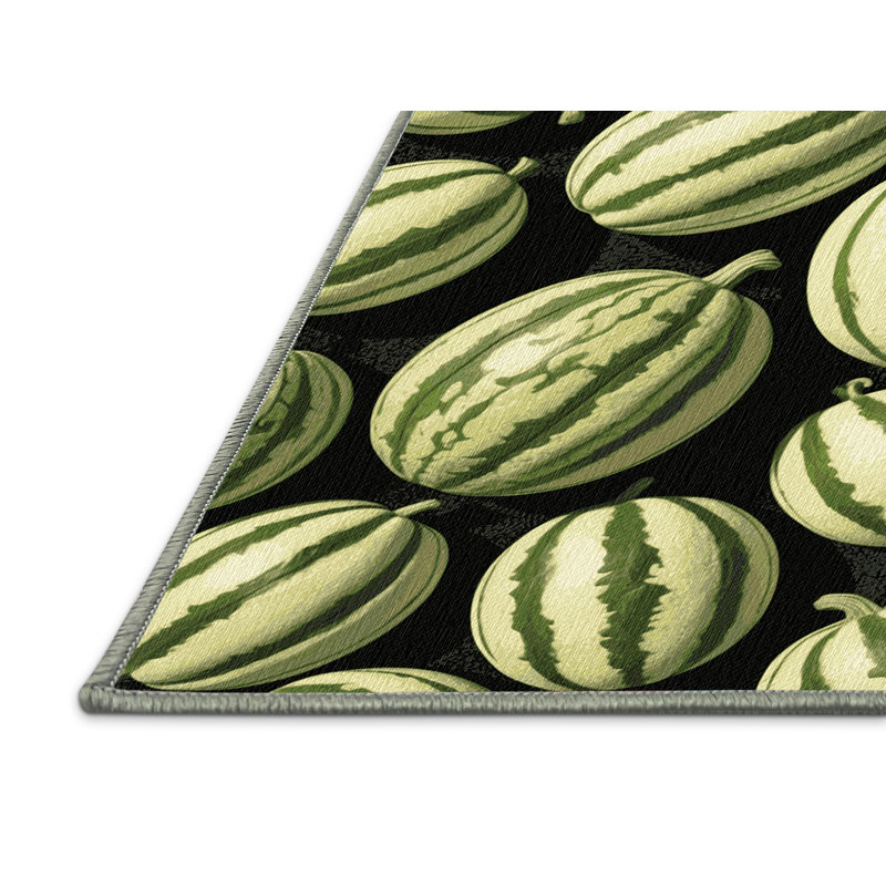 Tapis lavable à motif de fruits melon Casaba, Tapis de couloir 2 pi x 4 pi