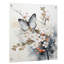 Art asiatique, papillon blanc et gris - Art asiatique, décoration murale acrylique-248367905