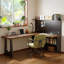 Bureau en bois massif brun et noir en forme de L-2052285613-2052285611