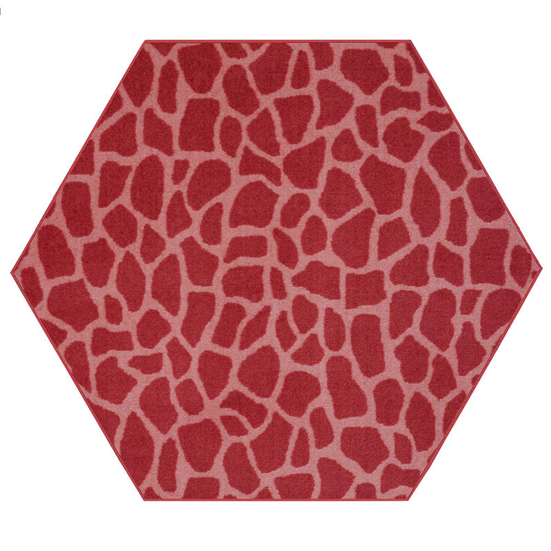 Tapis imprimé animal - Girafe Girly, Hexagone 6 pi