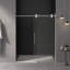 Porte de douche coulissante réglable de 60 po de largeur, verre trempé de 10 mm, quincaillerie, revêtement double face, finition tampon pour la salle de bain, nettoyage facile, mise à niveau