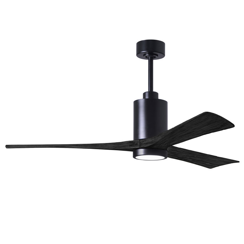 Patricia LED Downrod Ceiling Fan, Matte Black, Matte Black, 60"