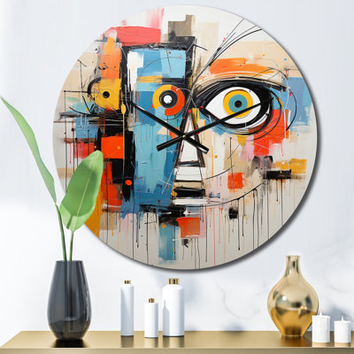 Pop Art Modern Robot III - Horloge murale abstraite