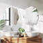 Frameless Silver Wall Hanging Mirror Asymmetrical Vanity Mirror Beveled Edge-1889057327