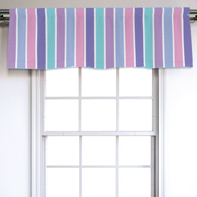 Sateen Striped Ruffled Window Valance