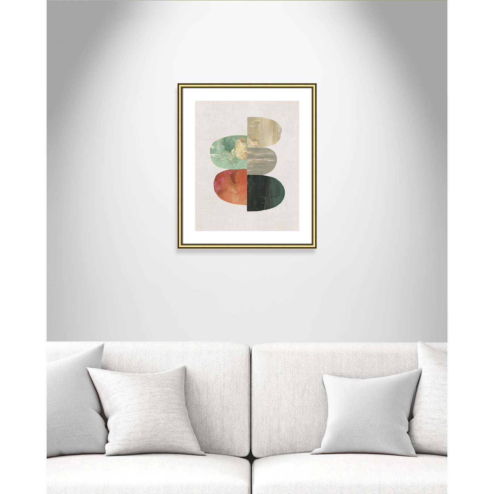 Evolving Energy I - Painting Print, Picture Framed Paper, 25.5" H x 21.5" W, White Wood