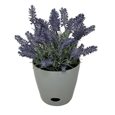 Bamboo Blooms 7" Gray Round Self-Watering Bamboo Pot