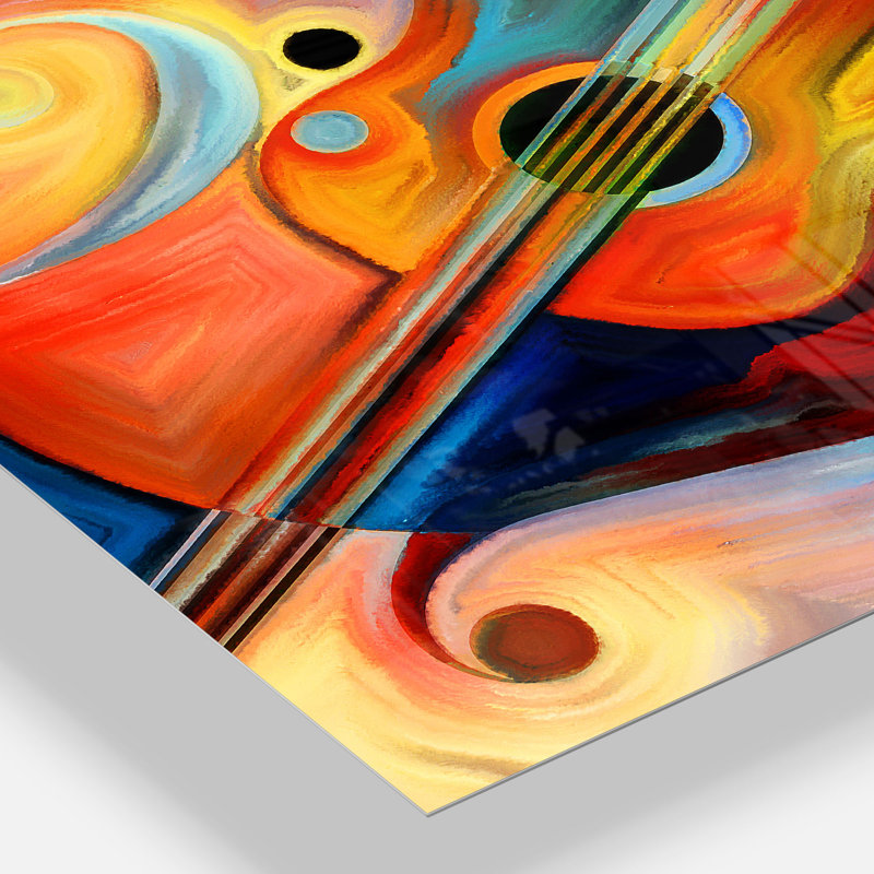 «Music and Rhythm - Abstract», reproduction d'art sur toile encadrée, H 12 po x l 20 po, Métal métal, Ne s’applique pas