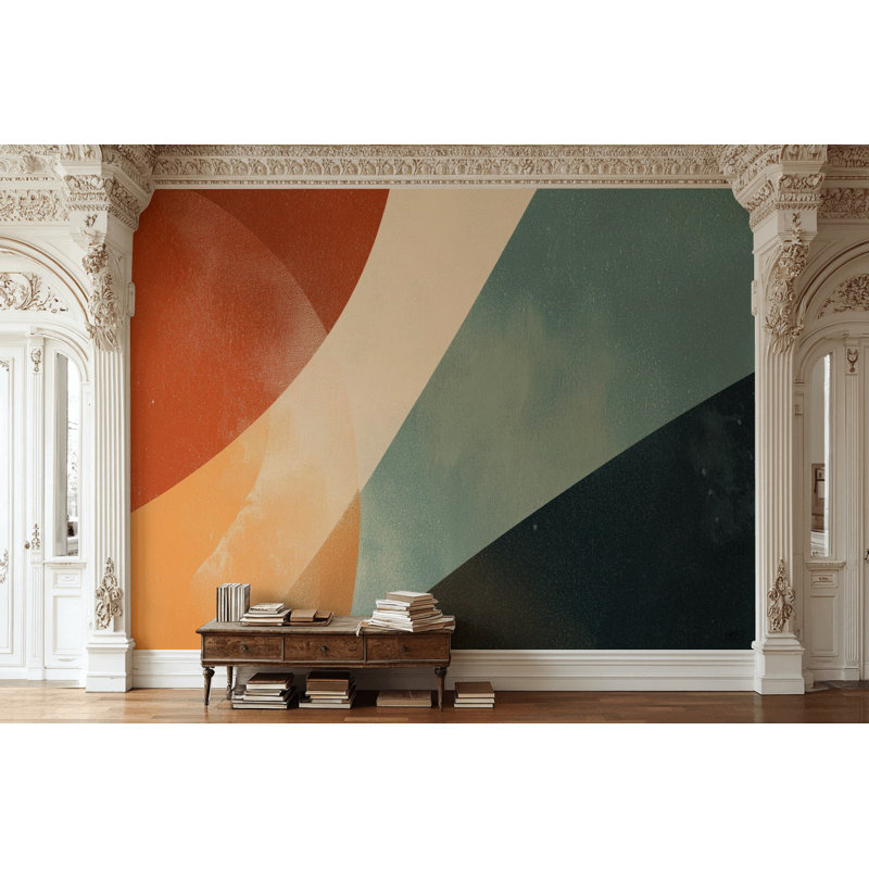 Papier peint géométrique abstrait mural, 140 po L x 108 po L