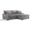 Canapé modulaire rembourré 3 pièces en flanelle de fourrure de lapin gris clair avec coussins décoratifs et repose-pieds 3 pièces-577871368