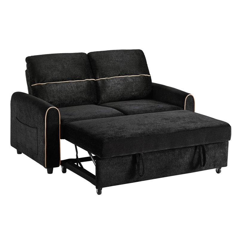 Canapé-lit en chenille, Noir