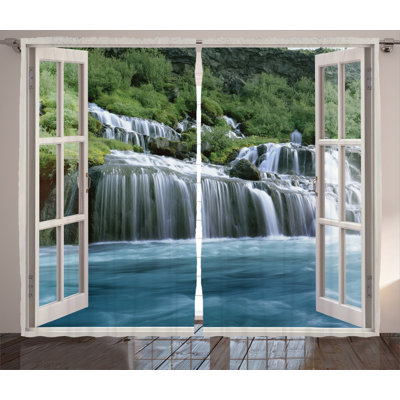Waterfall Semi-Sheer Rod Pocket Curtain Panels