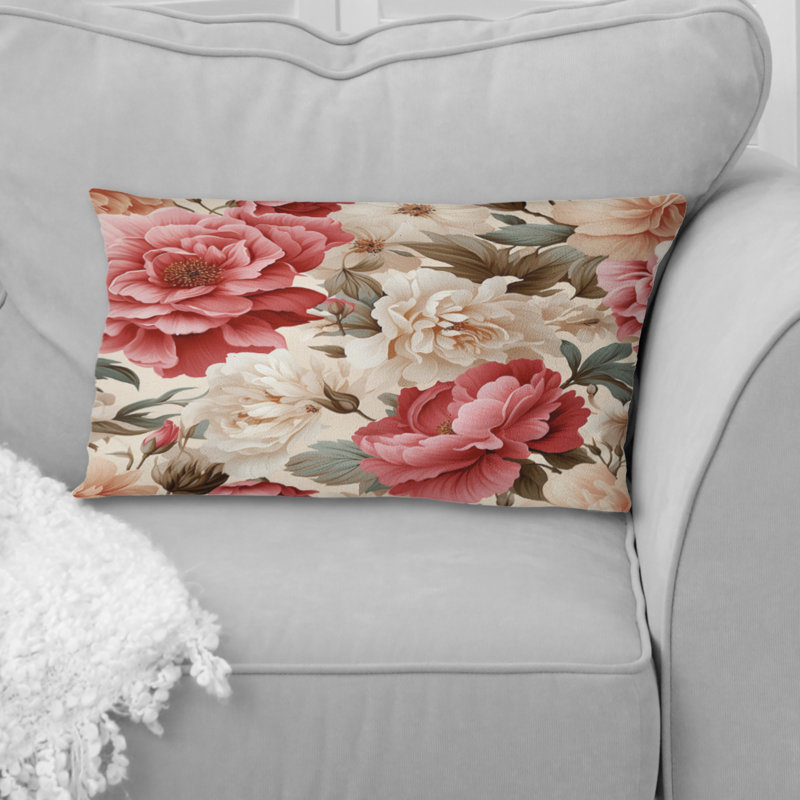 Motif victorien rétro de roses rétro VI - coussin à imprimé floral