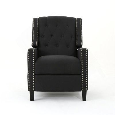 Classic Dark Grey Fabric Push Back Chair