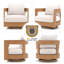 Chaise de patio d'extérieur pivotante avec coussins-122570631