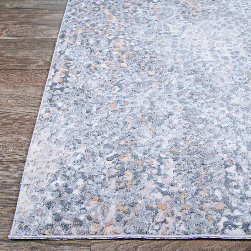 Bleu Tapis décoratif jahiem, Rectangle 2 pi x 3 pi 11 po