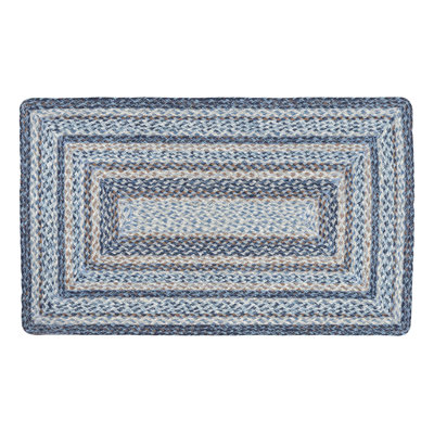  Tapis denim bleu tressé