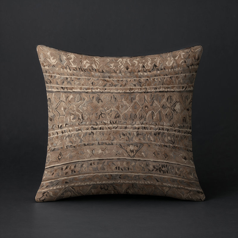 Coussin décoratif intérieur et extérieur Modern, Carré 18 po, Gris Sud-Ouest 1