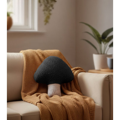 Coussin noir et blanc de qualité supérieure, 15,0 po x 13,8 po | 100% polyester, bourre de fibres de perles | Support doux et confortable pour la décoration intérieure, le salon et la chambre à coucher | Conception élégante pour une détente ultime