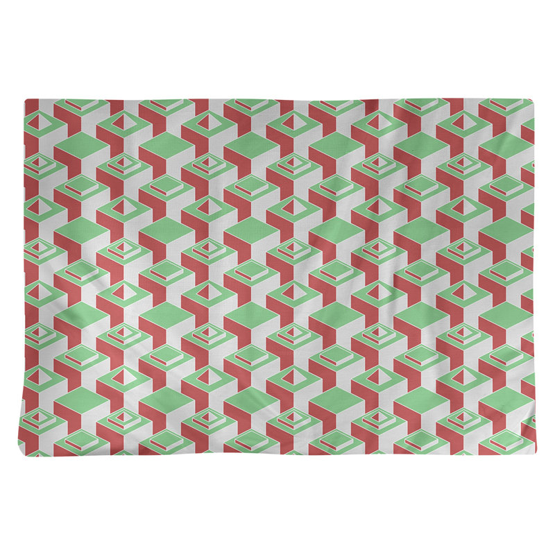 Napperon classique en coton 18 po Skyscraper, Vert/rouge, polyester