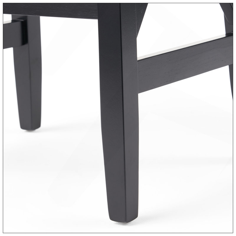 Tabouret de selle avec revêtement en tissu élégant et pieds en bois d'hévéa durables, parfait pour les cuisines modernes et élégantes