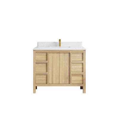 Chêne Elizabeth X P 22 po Meuble-lavabo simple en D