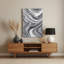 Abstrait fluide, art mural gris en métal 99-576293265