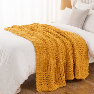 Chunky Knit Throw Blanket For Home Decor, 50"X60"