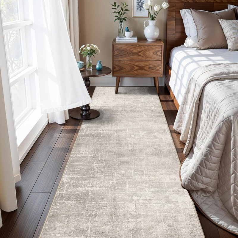 Washable Kitchen Runner Rug Non-Slip, Beige/Cream, 2' x 5'