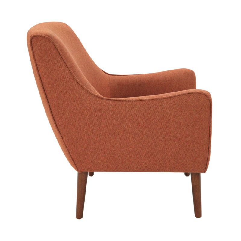Oxford Solid and Manufactured Wood Armchair with Removable Cushion, Burnt Orange