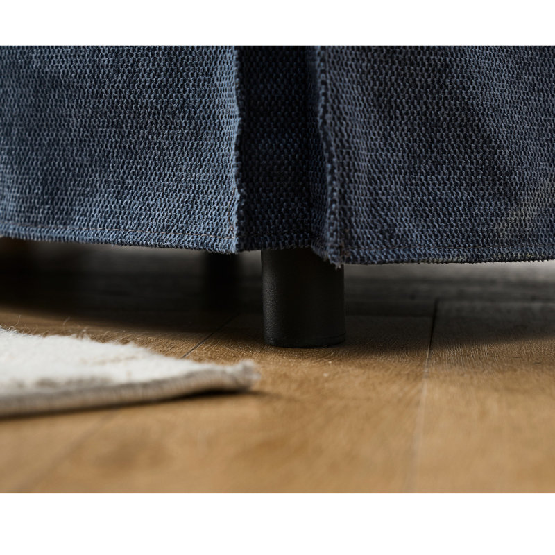 Canapé modulaire en forme de L 5, avec revêtement bleu foncé et base en tissu, Bleu très foncé