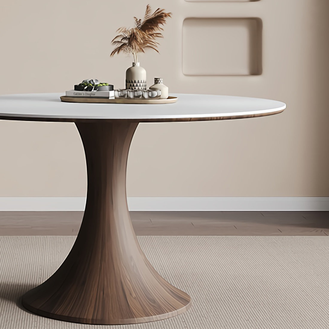 Corrigan Studio Modern Rock Plate Ash Round Dining Table - Wayfair Canada