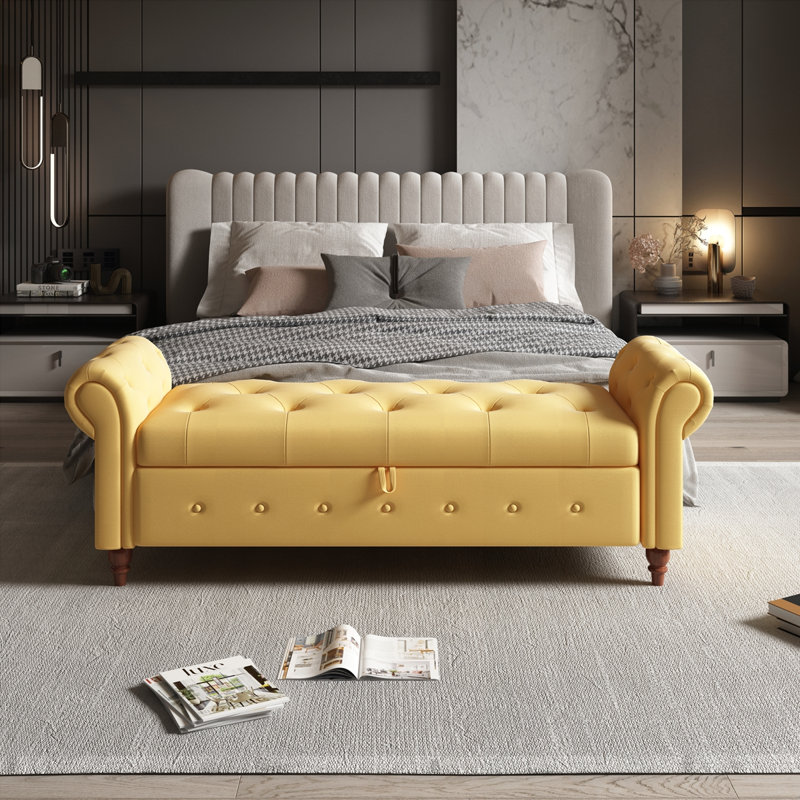 63" Bed Bench Fabric, Yellow