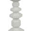 Porte-bougie de table, formes géométriques empilées, résine blanche 18 po