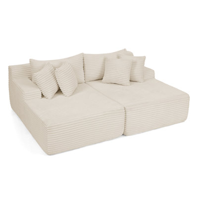 Sayers Modern Two-Seater High-Density Foam Chaise Lounge