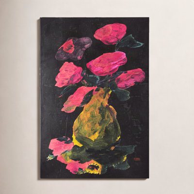 Midnight Flower I Hand-Embellished Print