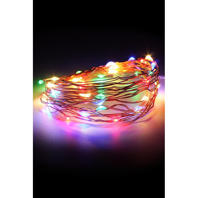 Guirlande solaire 100 lumières Fairy, Multicolore, 200