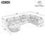 Ensemble de canapé modulaire surdimensionné de 139 po avec canapé profond en forme de U et siège profond pour salon-2109769462