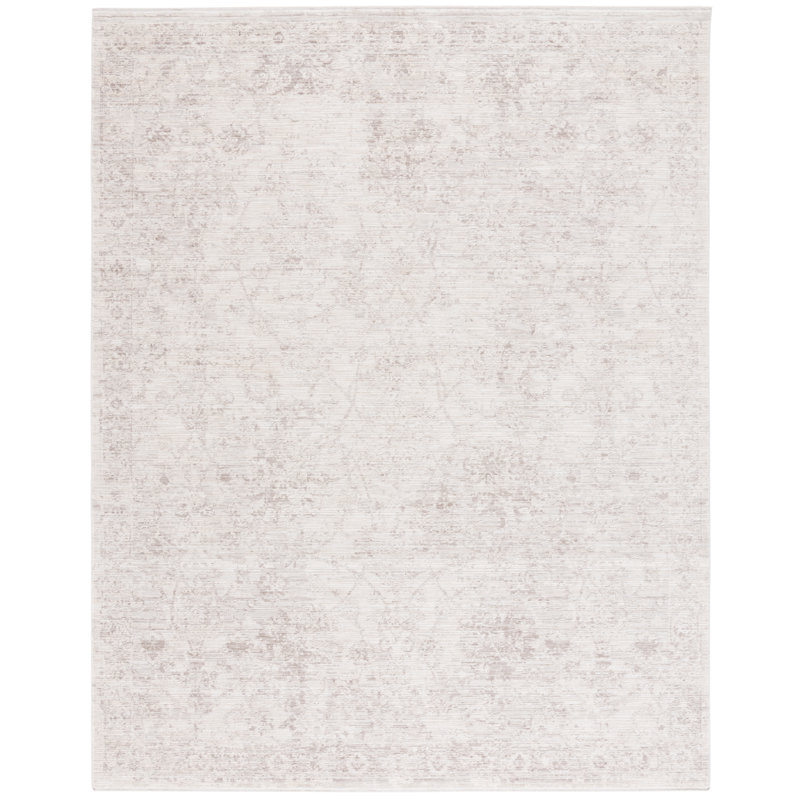 Oriental Area Rug in Beige/Gray, Rectangle 8' x 10'