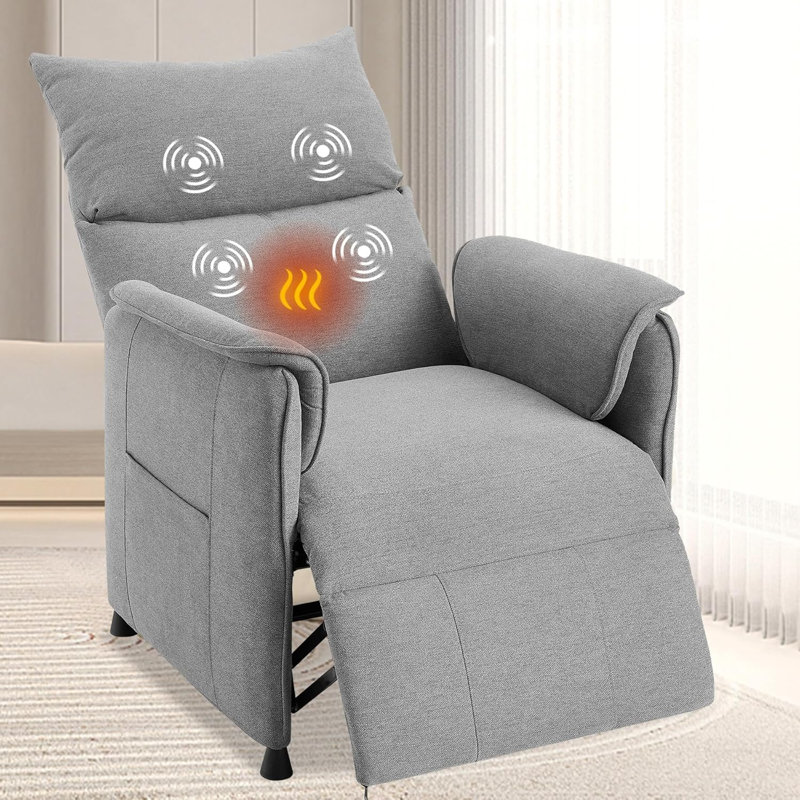 Fauteuil inclinable électrique avec télécommande - Fauteuil inclinable électrique avec dossier rembourré et poches latérales - Fauteuil de salon avec fonction berçante - Fauteuils inclinables sur dégagement pour personnes âgées