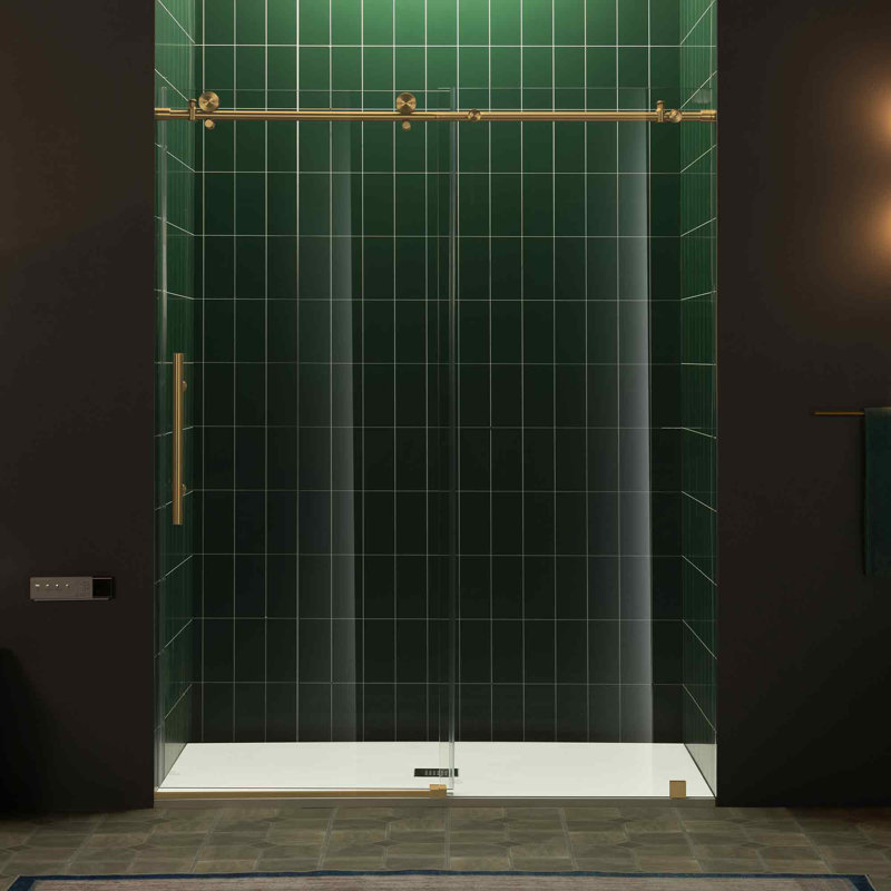 56"-60" W X 80" H Single Sliding Frameless Shower Door | 5/16" (8Mm) Thickened Upgrade Tempered Glass | Stainless Steel Hardware | Safe, Explosion-Resistant, Clear & Stylish, Sturdy & Durable