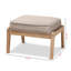 Repose-pieds rectangulaire en chêne antique Benny, H 14,15 po x l 21,5 po x P 18 po