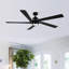 Ventilateur de plafond standard à DEL à 5 pales Athanafis avec télécommande et ensemble d'éclairage inclus-625809390-626527550-653865801