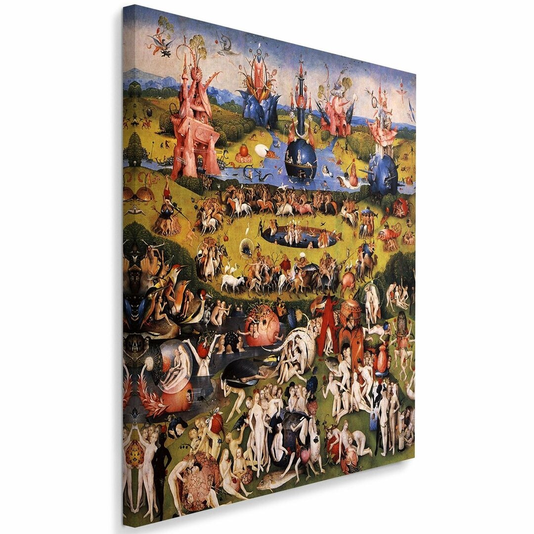 Leinwandbild - Grafikdruck „Garden of Eden” von Hieronymus Bosch