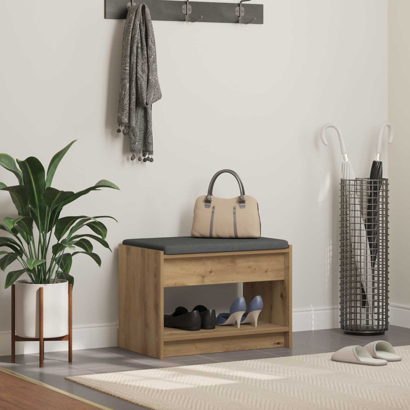 Storage Bench, Artisan Oak, 45 cm H x 63 cm L x 38 cm D