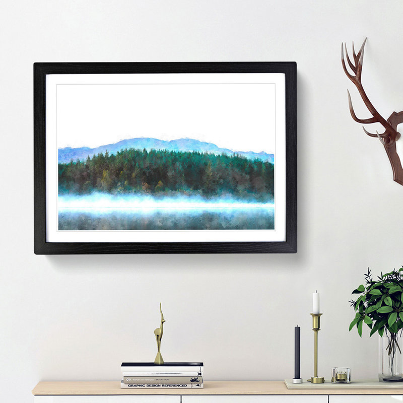 Fir Tree Forest - Picture Frame Graphic Art Print, Black Framed, 33cm H x 45cm W x 2cm D