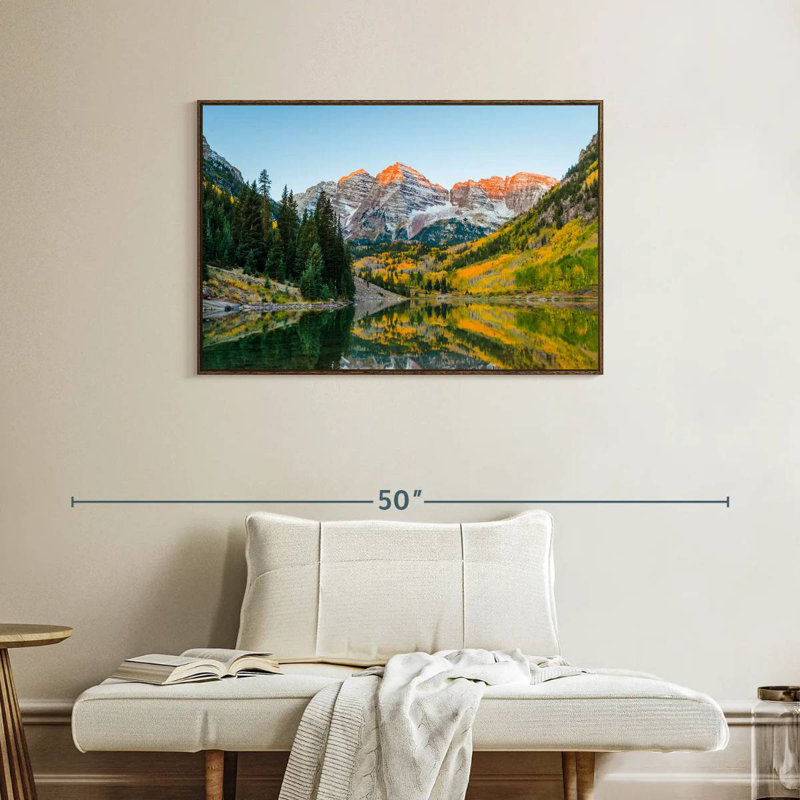 Marron en automne, 37 po x 25 po, Cadre flottant noyer