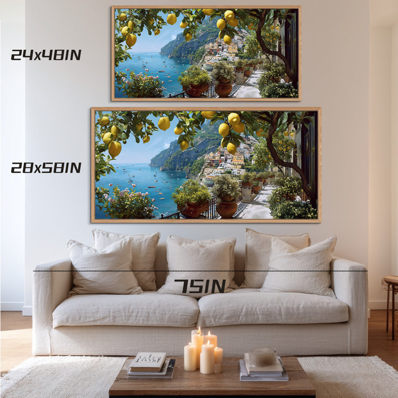  Art mural sur toile Italie, H 24 po x l 48 po